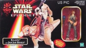 Star Wars Action Figure - Star Wars Episode 1 Kaadu and Jar Jar Binks with Energy Ball Playset
