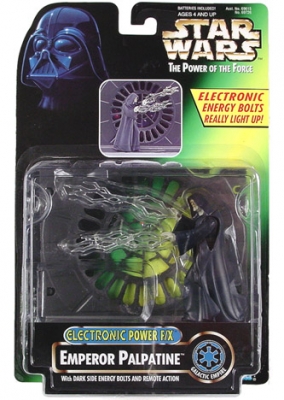 Star Wars Playsets - Electronic Power F/X Emperor Palpatine with Dark Side Energy Bolts and Remote Action - Power of the Force Green