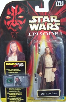 Star Wars Action Figure - Qui-Gon Jinn - Naboo - Episode 1 - with CommTech Chip