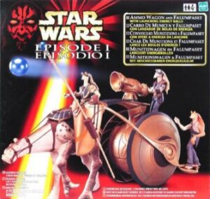 Star Wars Action Figure - Star Wars Episode 1 Ammo Wagon and Falumpaset with Launching Energy Balls RARE