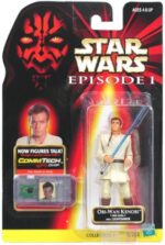 Star Wars Action Figure - Obi-Wan Kenobi Jedi Duel with Lightsaber - Episode 1 - with CommTech Chip