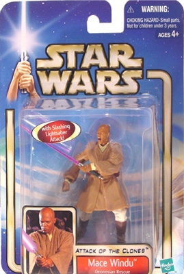 Star Wars Action Figures - Mace Windu Geonosian Rescue - Attack of the Clones - Saga Collection