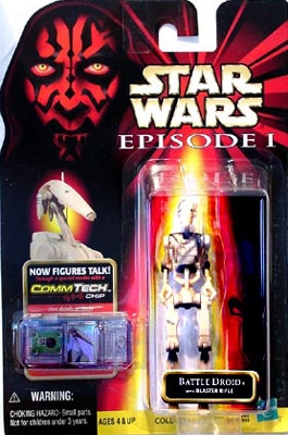 Star Wars Action Figure - Battle Droid with Blaster Rifle - Clean - Episode 1 - with CommTech Chip