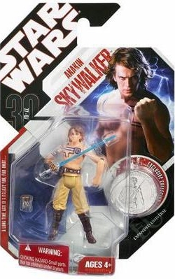 Star Wars Action Figure - Anakin Skywalker with Tattoos Exclusive Collector Coin - 30th Anniversary