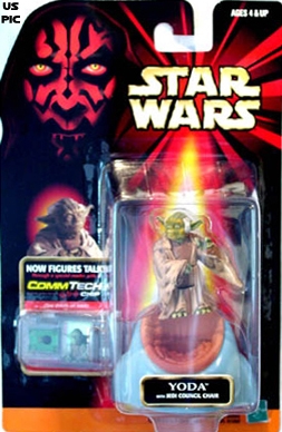 Star Wars Action Figure - Yoda with Jedi Council Chair - Episode 1 - with CommTech Chip