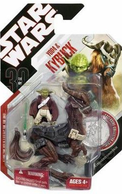 Star Wars Action Figure - Yoda & Kybuck with Exclusive Collector Coin - 30th Anniversary
