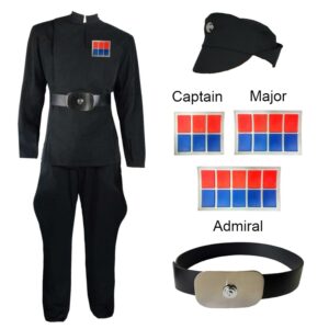 Star Wars Imperial Officer Complete Costume - Tunic Pants Cap Belt and Rank Bar