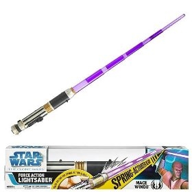 Star Wars Mace Windu Clone Wars Force Action Lightsaber - Purple - Light - Sound - Trigger - NEW