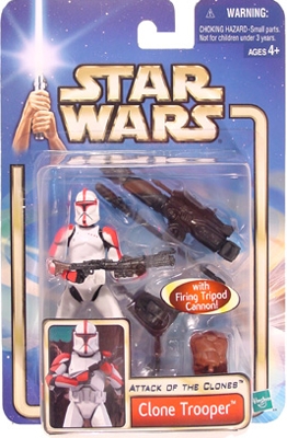 Star Wars Action Figures - Clone Trooper Red - Attack of the Clones - Saga Collection