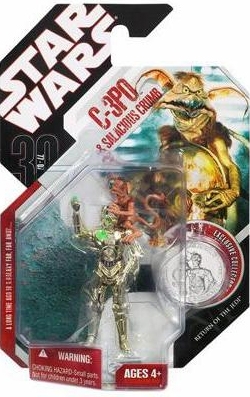 Star Wars Action Figure - C-3PO with Exclusive Collector Coin and Salacious Crumb - 30th Anniversary