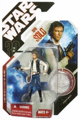 Star Wars Action Figure - Han Solo Figure A New Hope with Exclusive Collector Coin - 30th Anniversary
