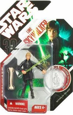 Star Wars Action Figure - Luke Skywalker Jedi Knight with Exclusive Collector Coin - 30th Anniversary