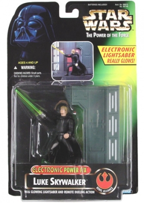 Star Wars Playsets - Electronic Power F/X Luke Skywalker with Glowing Lightsaber and Remote Dueling Action - Power of the Force Green