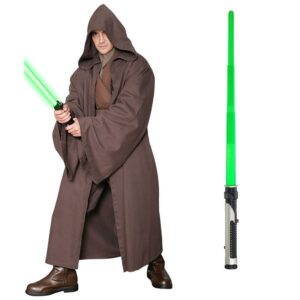 Star Wars Costume Adult Lightsaber Bundle - Dark Brown Jedi Robe