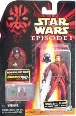 Star Wars Action Figure - Naboo Royal Guard with Blaster Pistol - CommTech Chip