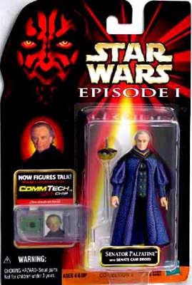 Star Wars Action Figure - Senator Palpatine with Senate Cam Droid - CommTech Chip