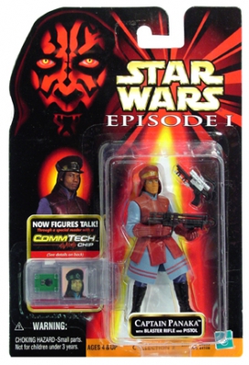 Star Wars Action Figure - Captain Panaka with Blaster Rifle and Pistol - Episode 1 - with CommTech Chip