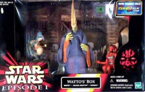 Star Wars Action Figure - Wattos Box with Watto - Graxol Kelvyyn - Sjakka - Episode 1 Playset